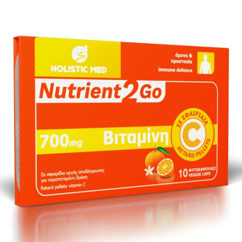 HOLISTIC MED Nutrient2Go Vitamin C 700mg 10 Φυτοκάψουλες