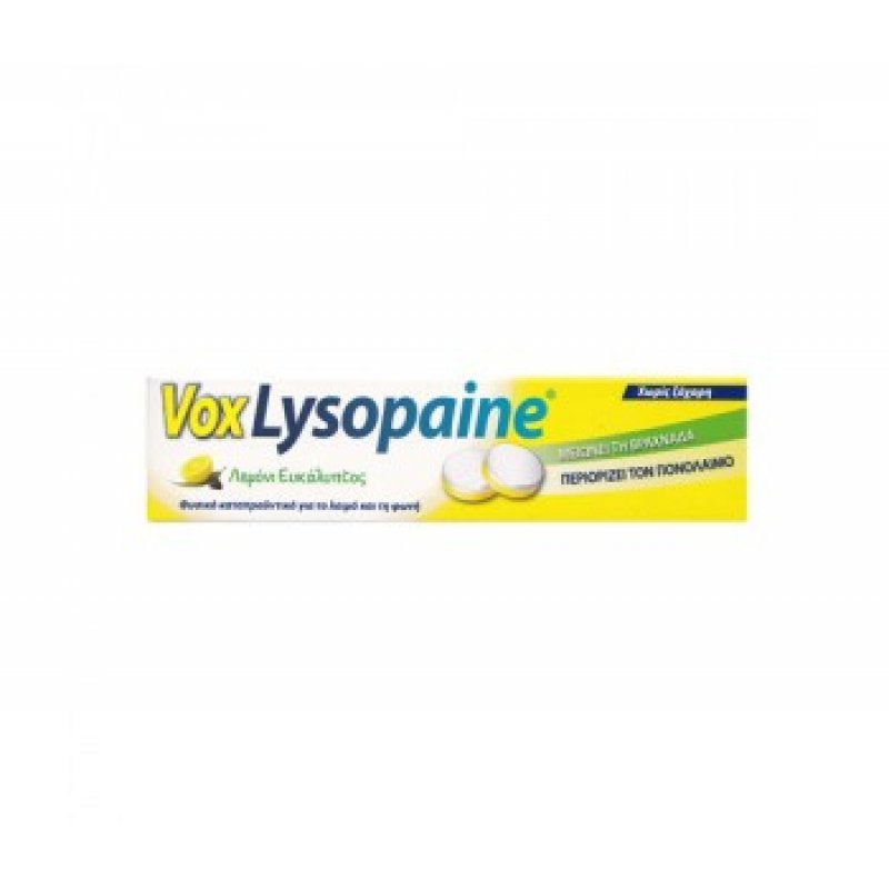 Vox Lysopaine  με Γεύση Λεμόνι-Ευκάλυπτος 18 παστίλιες