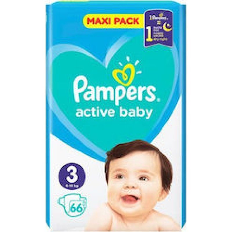 PAMPERS Active Baby Dry Maxi Pack No 3 (6-10kg) 66τμχ