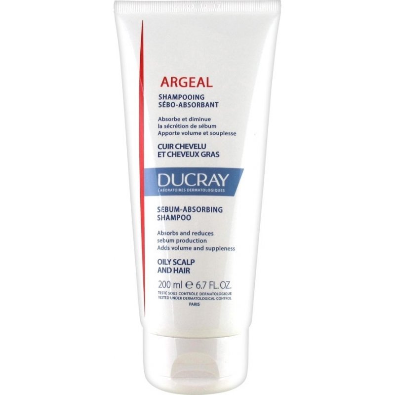 Ducray Argeal Σμηγματο - Aπορροφητικό Σαμπουάν 200ml. Απορροφά και μειώνει την έκκριση του σμήγματος, προσδίδει όγκο και ελαστικότητα, για λιπαρό τριχωτό κεφαλής και λιπαρά μαλλιά.