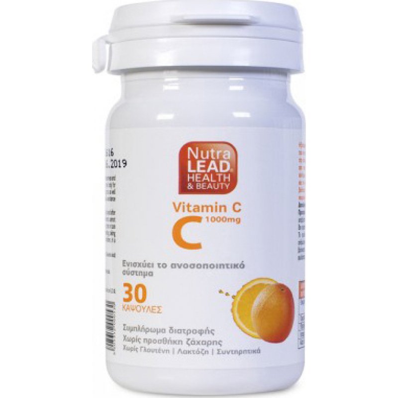NutraLead Vitamin C 1000mg 30 κάψουλες Πορτοκάλι (ΛΗΞΗ 30/11/2019)