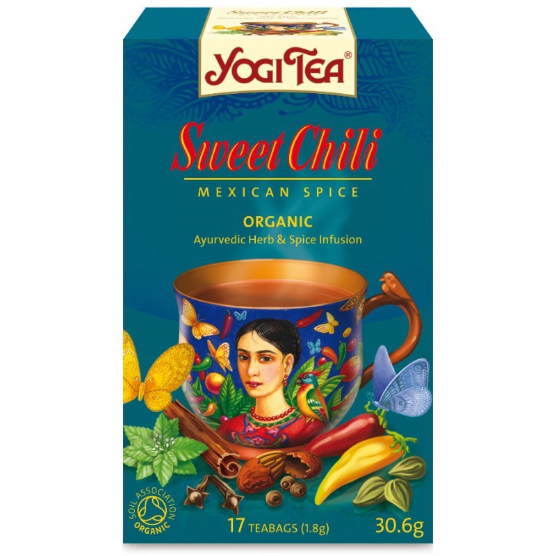 Yogi Tea SWEET CHILI( Βιολογικό τσάι με μείγμα βοτάνων & μπαχαρικών αγιουβέρδα) 17 φακελάκια