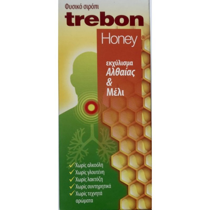 Trebon Honey Φυτικό Σιρόπι με εκχύλισμα Αλθαίας & Μέλι 100ml