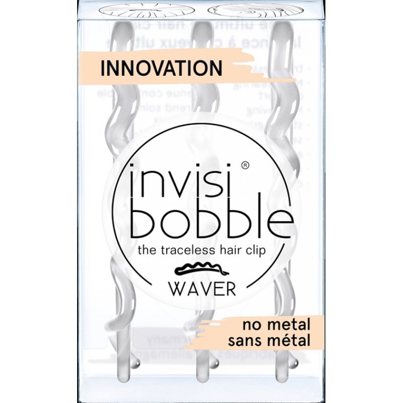 INVISIBOBBLE Innovation Waver Crystal Clear Τσιμπιδάκια Μαλλιών 3Τμχ.