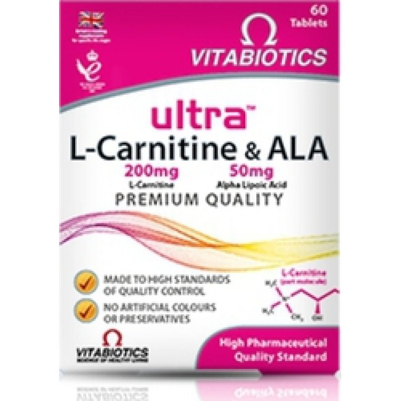 VITABIOTICS  Ultra L-Carnitine & ALA 60 ταμπλέτες