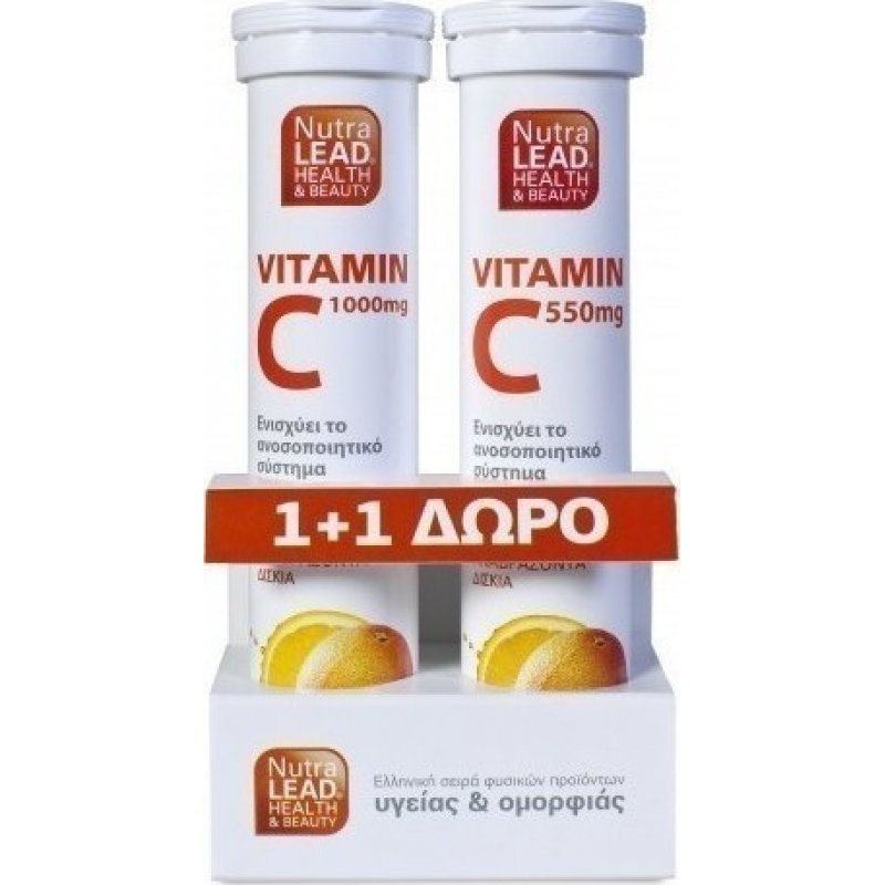 Vitorgan NutraLead Vitamin C 1000mg + Vitamin C 550mg 2 x 20αναβράζοντα δισκία