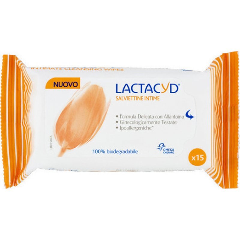 Lactacyd Intimate Wipes Υγρά Μαντηλάκια Καθαρισμού Ευαίσθητης Περιοχής, 15 τεμάχια