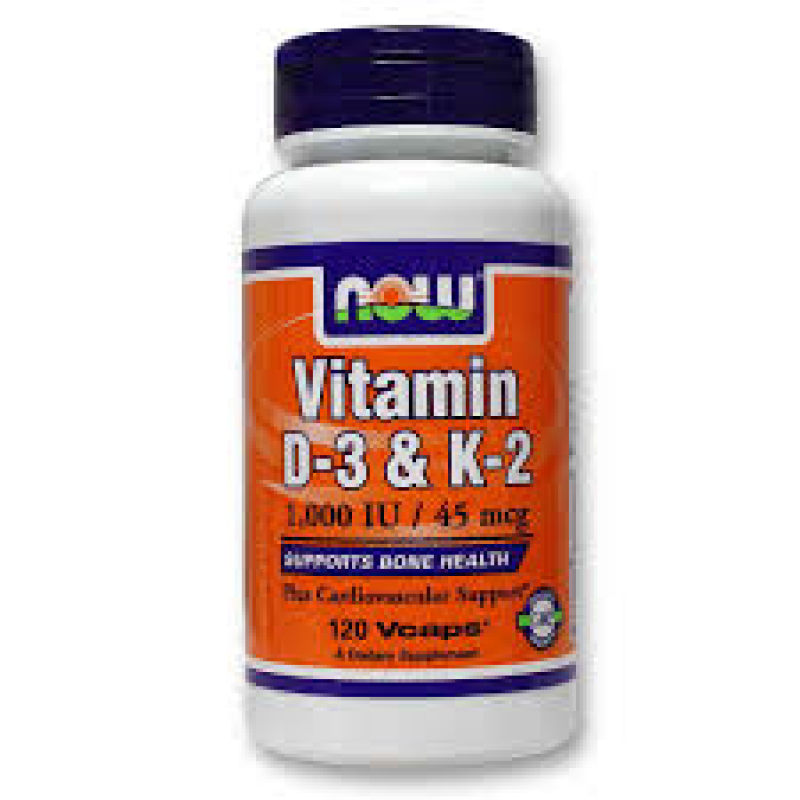 Now Foods Vitamin D3 1000IU & K2 45mcg 120Vcaps