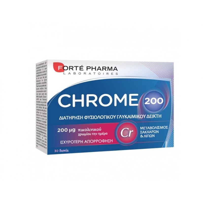 Forte Pharma Chrome 200 Συμπλήρωμα Διατροφής με Χρώμιο, 30 tabs
