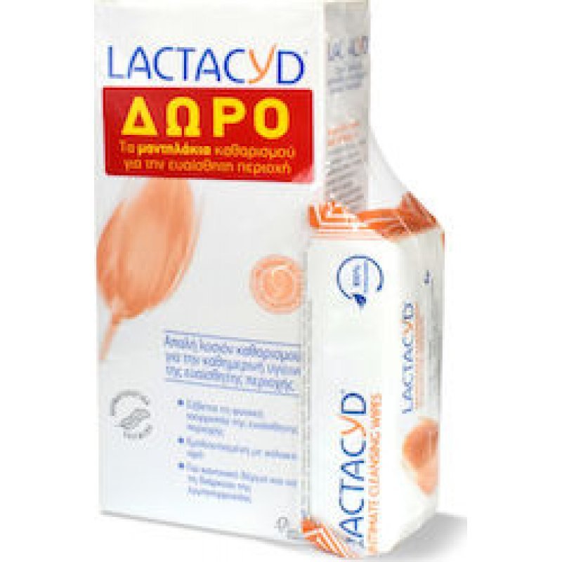 LACTACYD Intimate Lotion 300ml & Intimate Wipes 15τμχ
