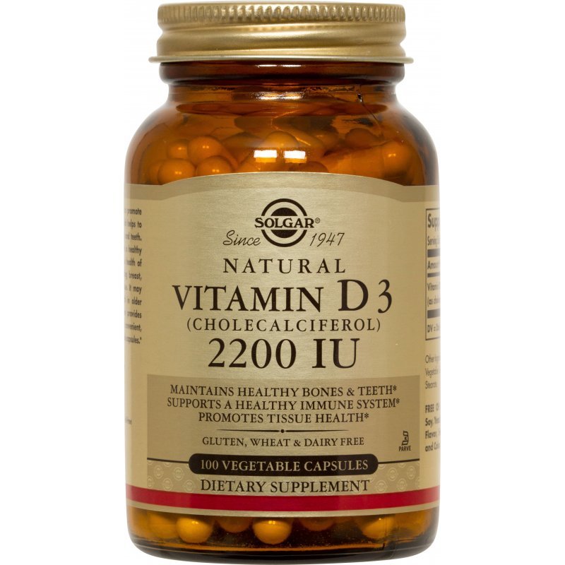 SOLGAR Vitamin D3 2200IU 100 veg. caps
