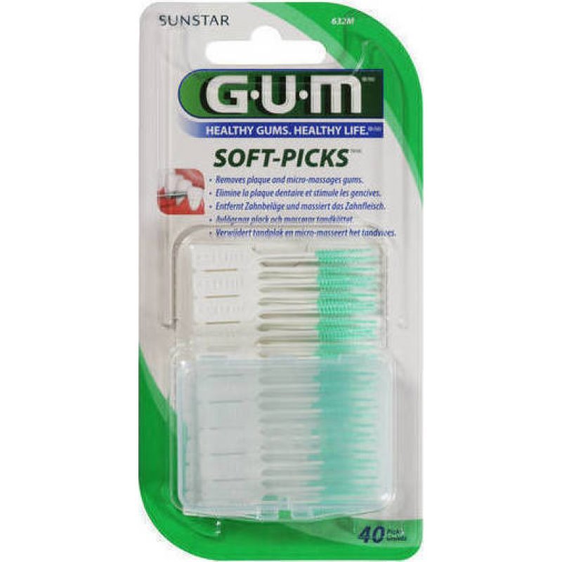 GUM 632 Soft Picks Regular Fluoride Πρωτοποριακό μεσοδόντιο βουρτσάκι 40τμχ