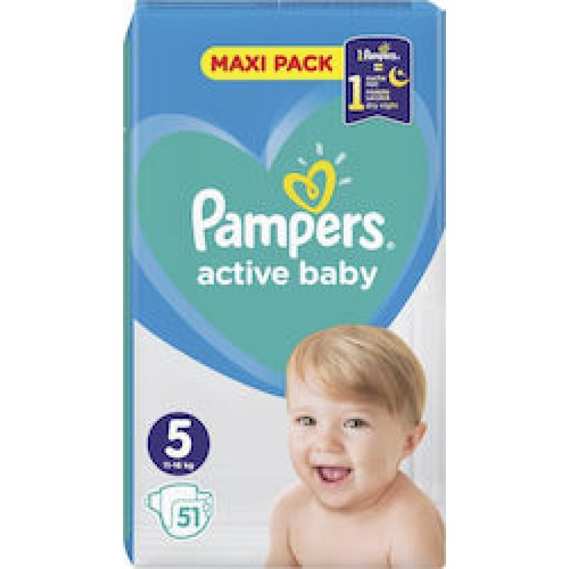 PAMPERS Active Baby Maxi Pack Νο 5 (11-16kg) 51τμχ