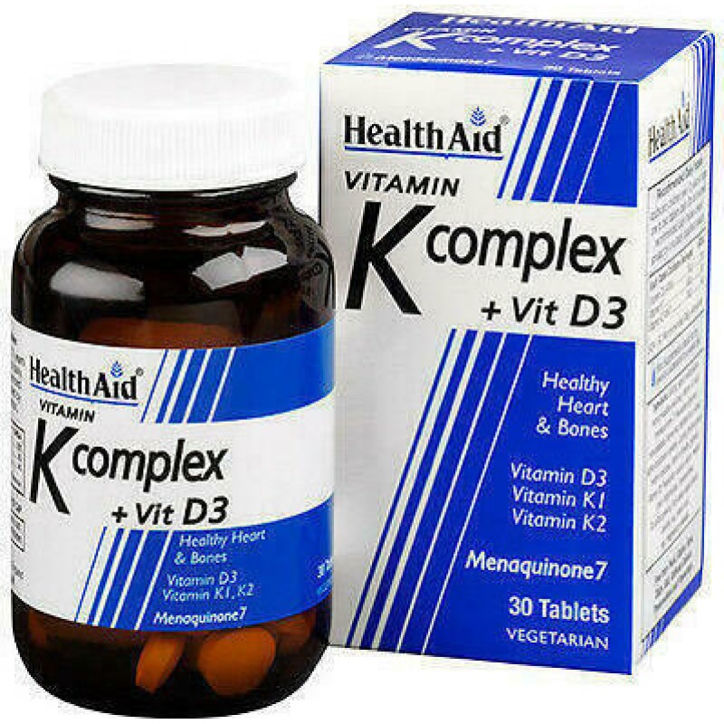 Health Aid Vitamin K Complex + Vit D3 Βιταμίνη 750mg 30 ταμπλέτες