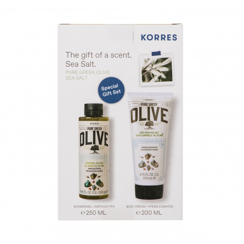 KORRES Pure Greek Sea Salt Olive Showergel 250ML + Body Cream 200ML