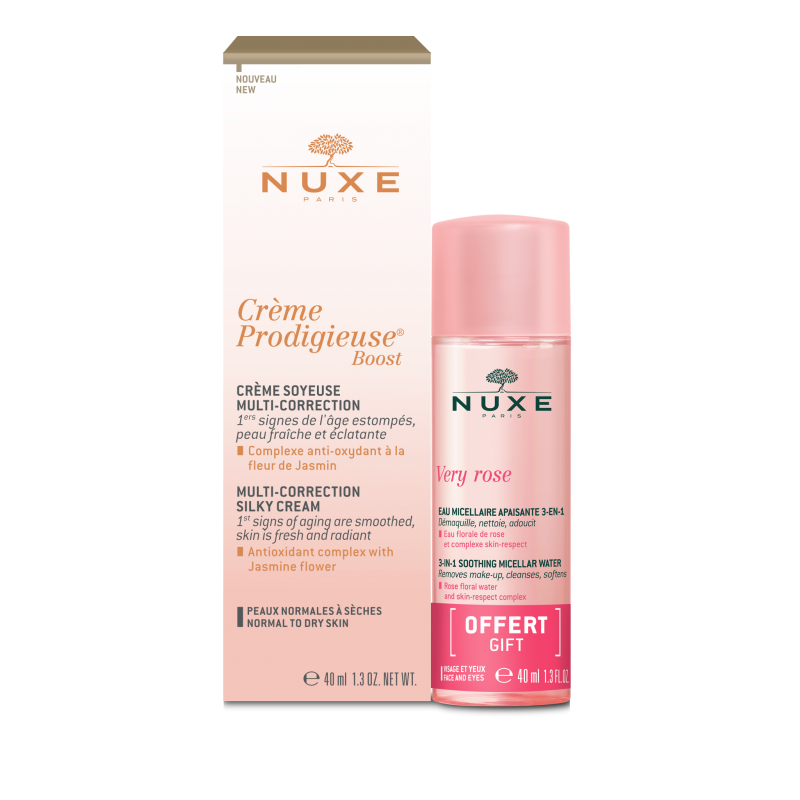 NUXE Set Περιποίησης Creme Prodigieuse Boost Multi-Correction Silky Cream 40ml & Very Rose Soothing Micellar Water 3in1 40ml