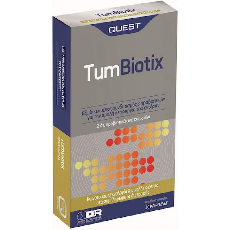 Quest Tum Biotix Συμπλήρωμα με Προβιοτικά 30 κάψουλες