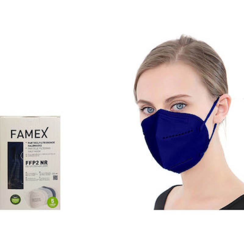 Famex Μάσκα Προστασίας FFP2 Particle Filtering Half NR σε Μπλε Σκούρο χρώμα 10τμχ