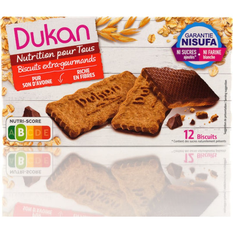 Dukan Μπισκότα Βρώμης με Επικάλυψη Σοκολάτα Χωρίς Ζάχαρη 200gr