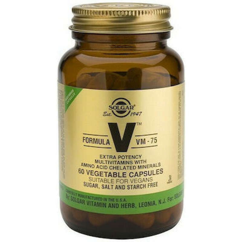 Solgar Formula VM-75 Veg. Caps Βιταμίνη για Ενέργεια & Ανοσοποιητικό 60 φυτικές κάψουλες